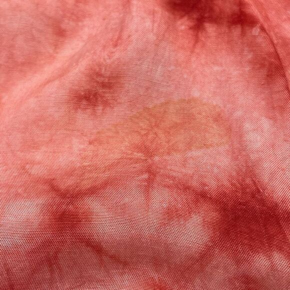Vintage ROMANCE Top Medium Peach Blouson Tie-Dye Button Front Tunic Short Sleeve - Picture 14 of 16